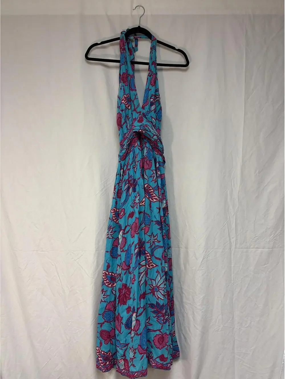 Caroline Constas Floral Print Halter Maxi Dress Size S - Picture 1 of 4